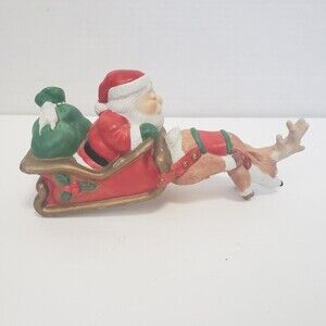 House of Lloyd Santa Claus Stocking Holder Porcelain 1991 Vintage Unused 7 inch